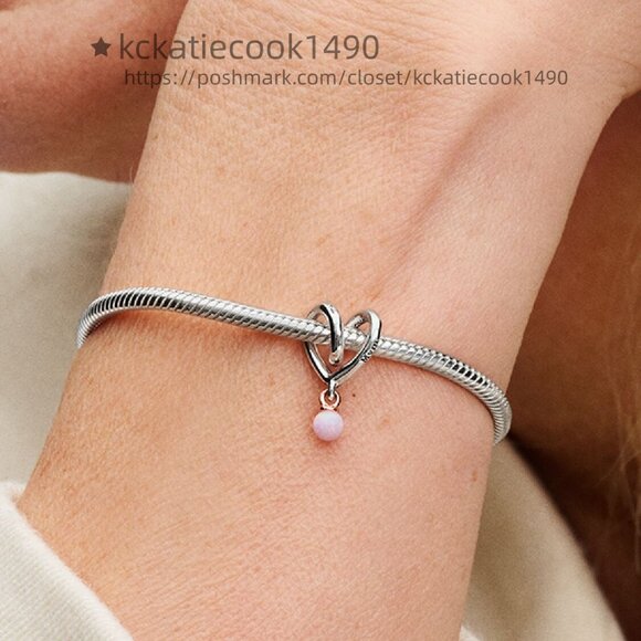 Pandora Two-tone Wrapped Heart Charm - Picture 4 of 5